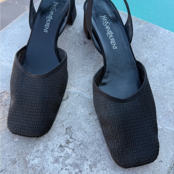 Yves Saint Laurent Black sling back pump sz 9 - Picture 1 of 12